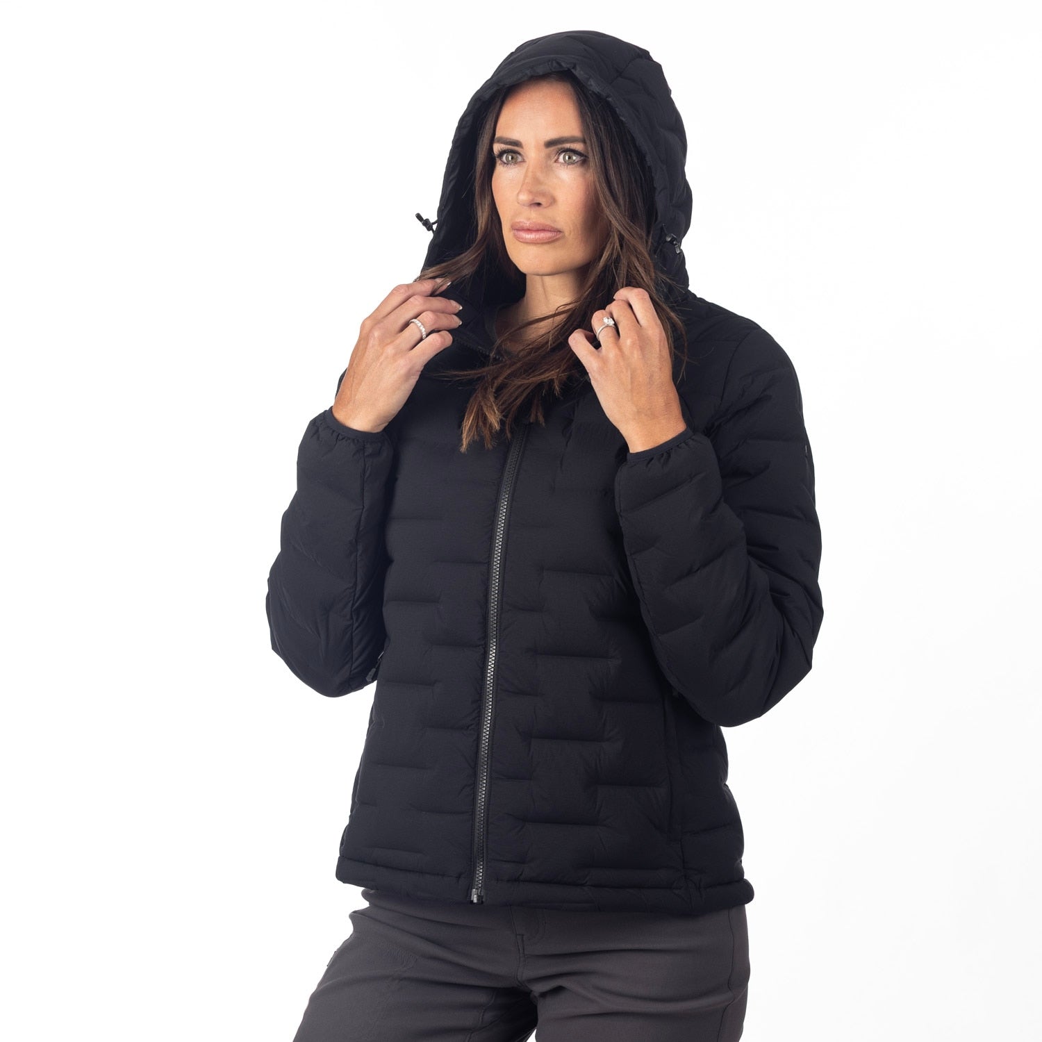 Luna Stretch Down Hooded Jacket