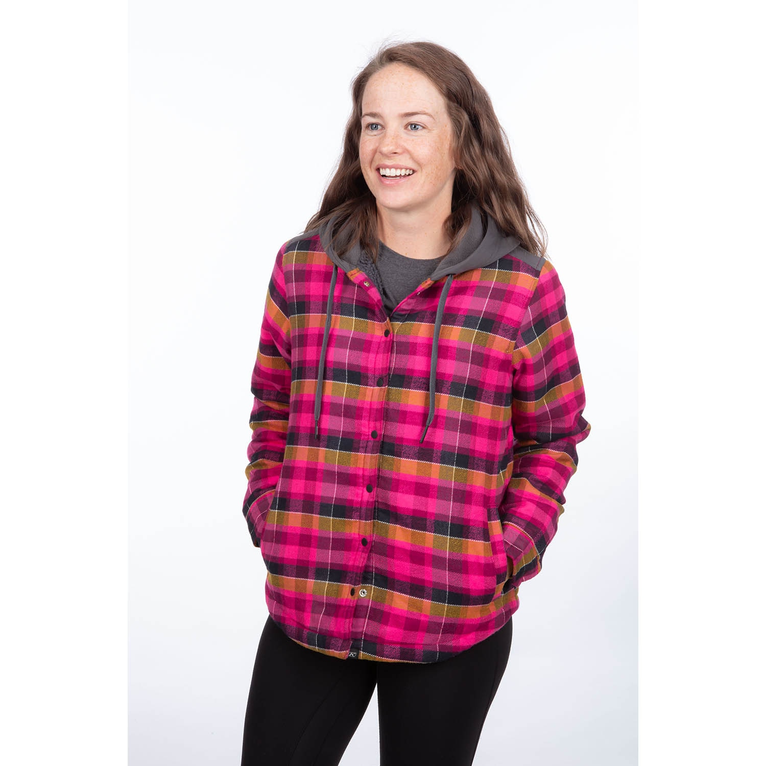 fleece lined flannel hoodie women's